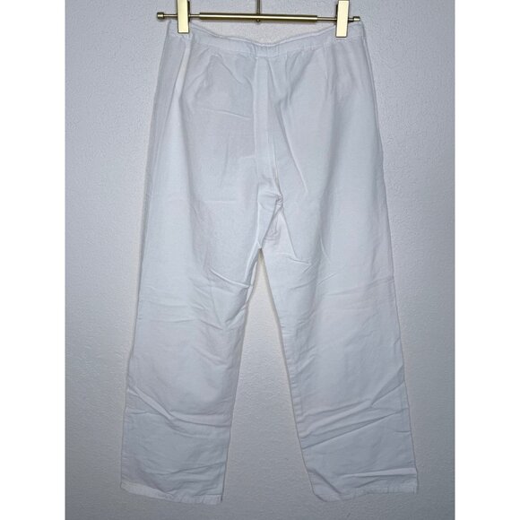 Armani Wide Leg Pants Womens Size XS (25 X 28) White Cotton Drawstring Resort Ca - Picture 3 of 11